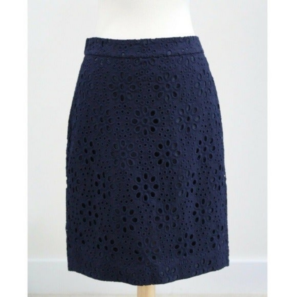J Crew Pinwheel Eyelet Pencil Skirt